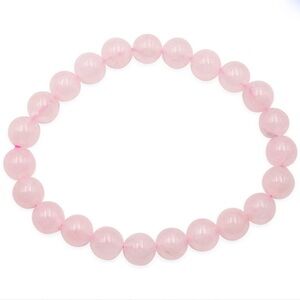 Chic Pink Rose Quartz Beaded Stretch Bracelet
